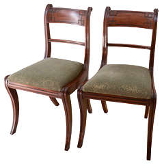 Pair of English Regency Sabre Leg Chairs