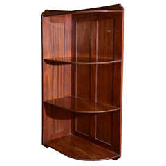 Antique English 19th Century Mahogany Corner Hanging Shelf