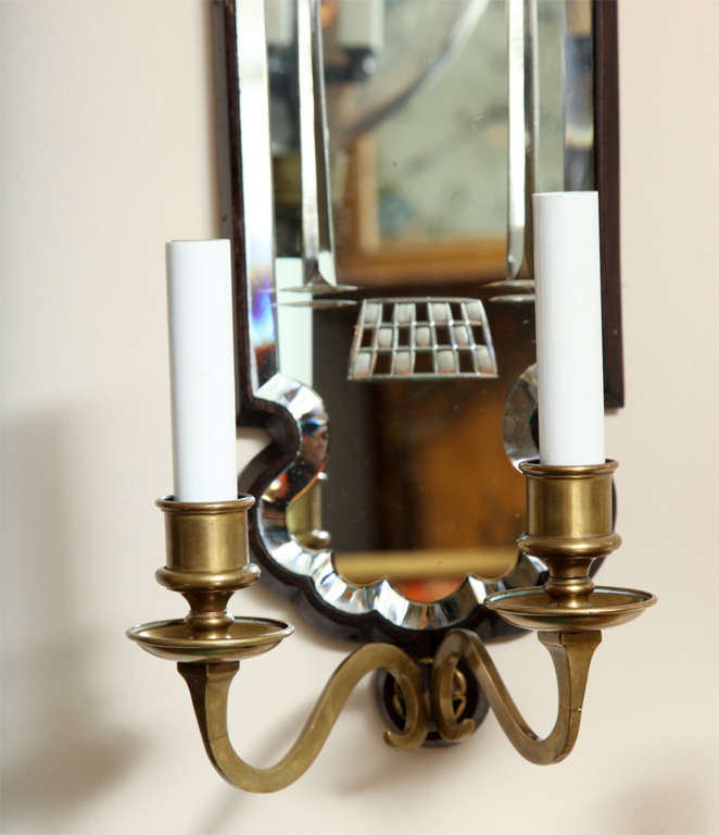 A pair of English Queen Anne Style Two Light Wall Sconces 2