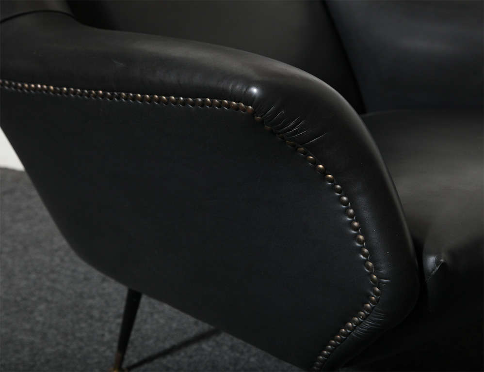 PVC Black Vinyl Chair Designed by Gio Ponti