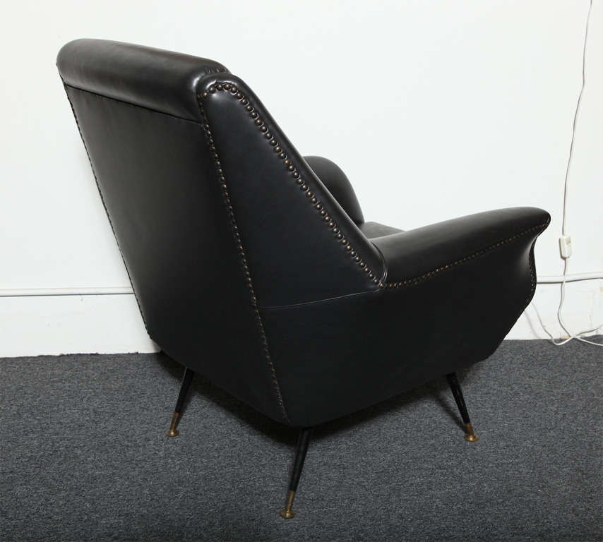 Black Vinyl Chair Designed by Gio Ponti 1