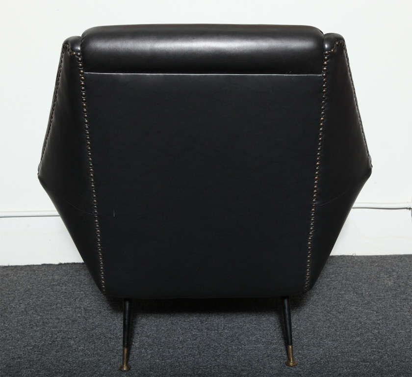Black Vinyl Chair Designed by Gio Ponti 2
