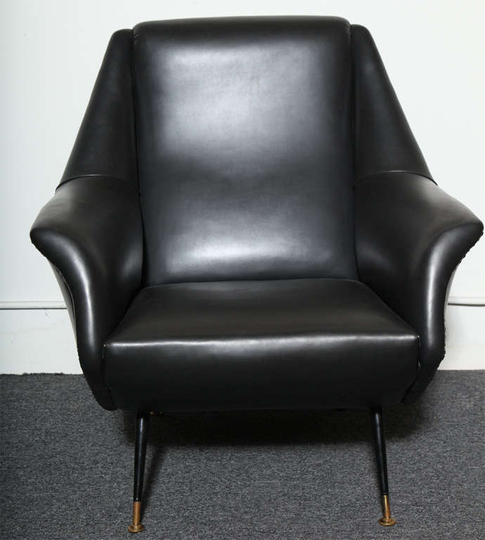 Black Vinyl Chair Designed by Gio Ponti 3