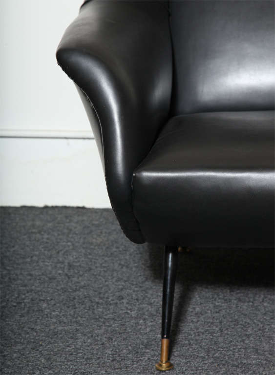 Black Vinyl Chair Designed by Gio Ponti 4