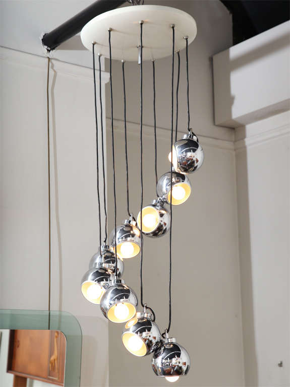 Chrome Chandelier by Lumi Made in Italy For Sale 1