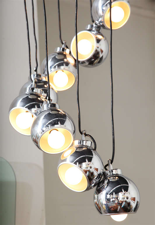 Chrome Chandelier by Lumi Made in Italy For Sale 2