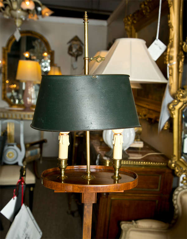French Mahogany Bouillotte Floor Lamp Stamped Jansen