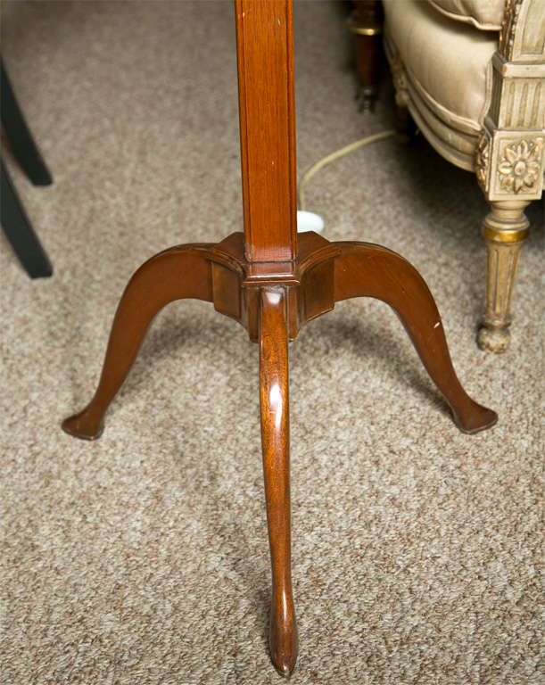 Mahogany Bouillotte Floor Lamp Stamped Jansen In Good Condition In Stamford, CT