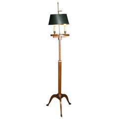 Vintage Mahogany Bouillotte Floor Lamp Stamped Jansen