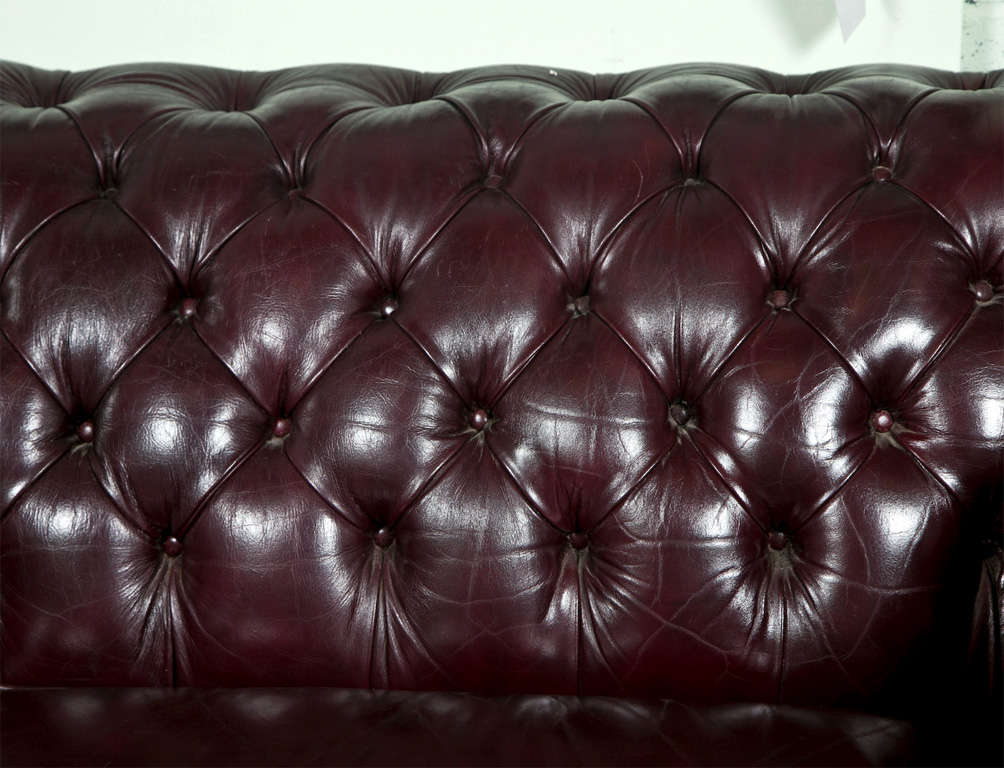 Cordovan Leather Chesterfield Sofa 1