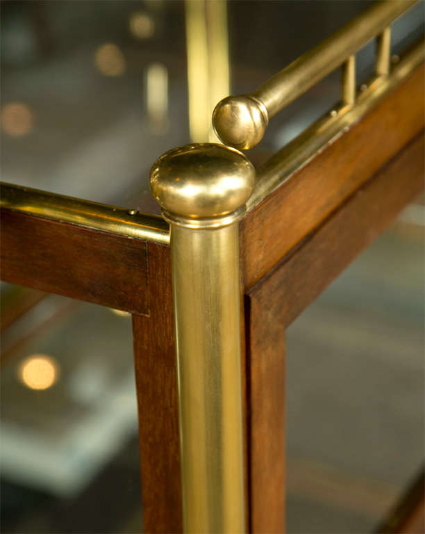 French Brass & Mahogany Serving Tea Cart 3