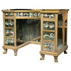 Vintage Italian Painted and Mirrored Desk - Vanity