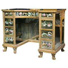 Italian Painted and Mirrored Desk - Vanity