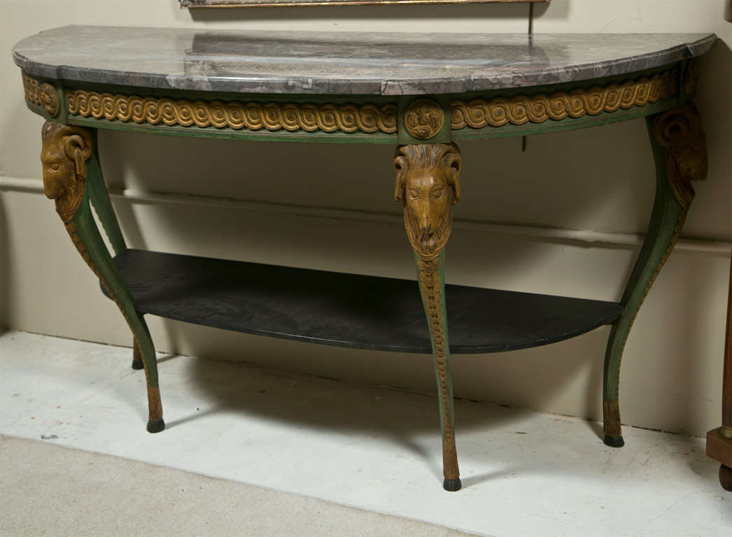 French Neoclassical Style Demilune Console Table In Good Condition In Manhasset, NY