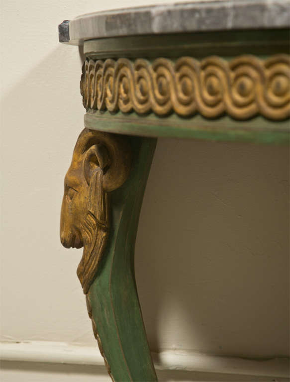 Wood French Neoclassical Style Demilune Console Table