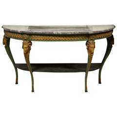 French Neoclassical Style Demilune Console Table
