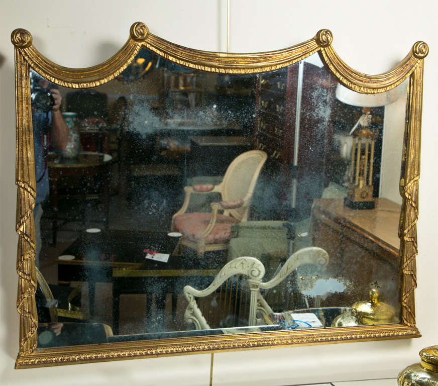 Gilt Wood Over the Mantle Mirror