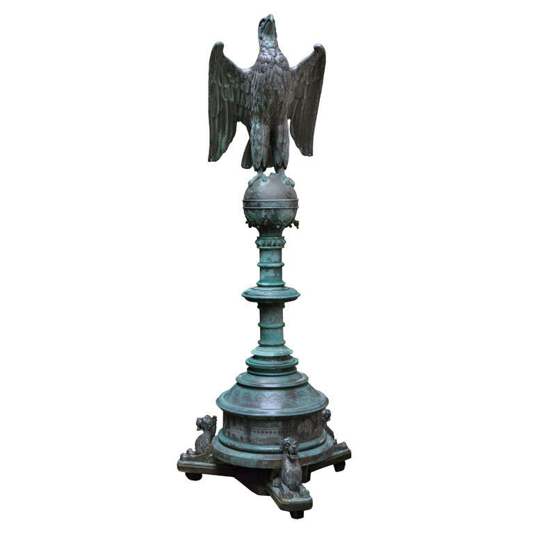 19th Century Lifesize Bronze Eagle Lectern