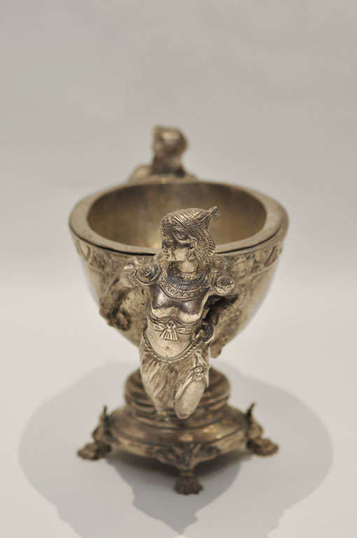 19th Century Russian Empire Nickeled Bronze Empress Figural Centerpiece, Russia, 1880 For Sale