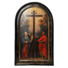 18th Century Religious Oil On Panel