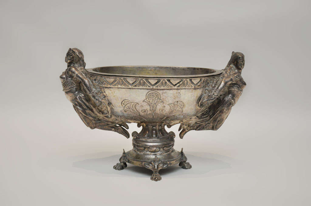 Russian Nickelled Bronze Centerpiece For Sale at 1stdibs