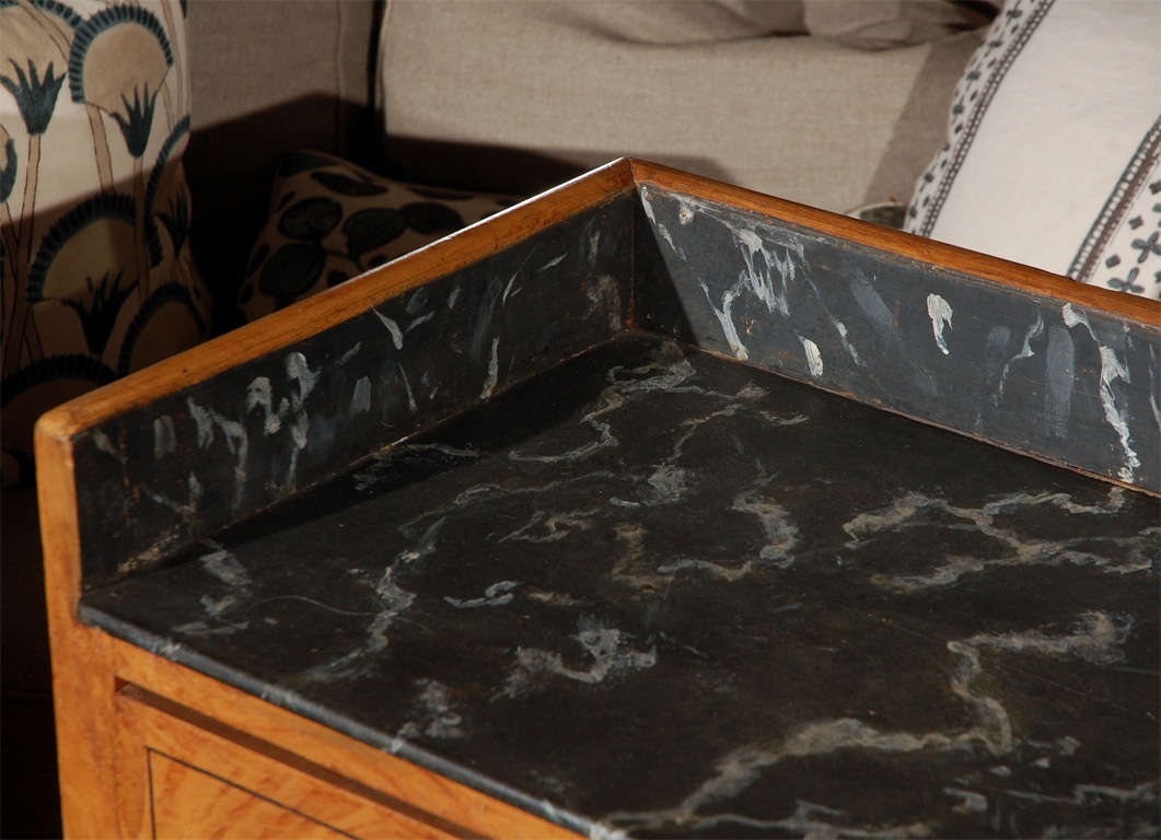 Late 19th Century Pair of Swedish Faux MarbleTop Chests of Drawers For