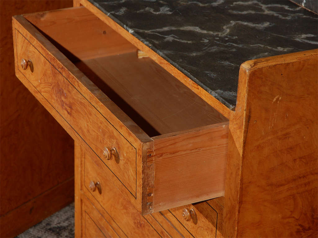 Late 19th Century Pair of Swedish Faux MarbleTop Chests of Drawers For