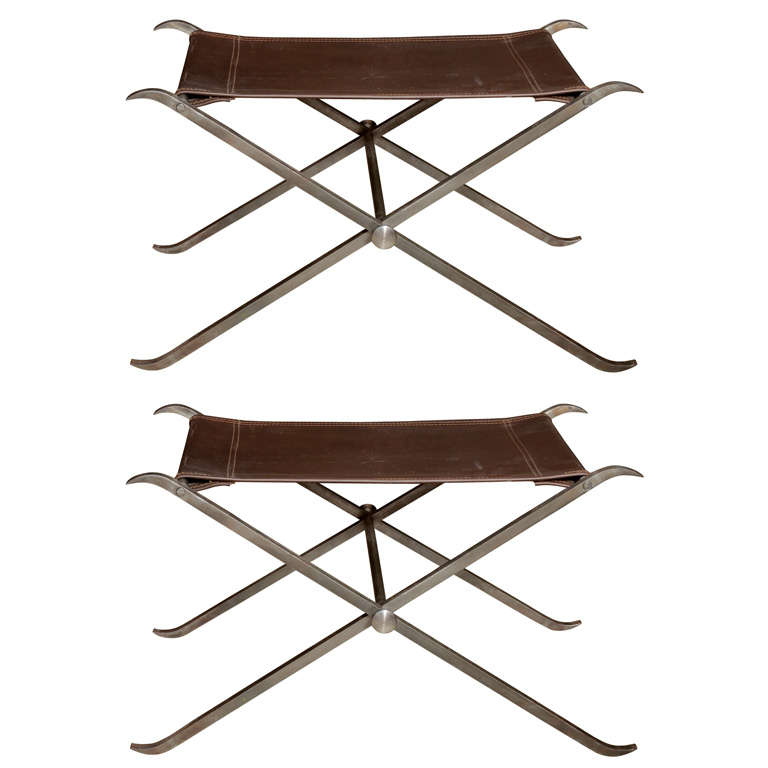 Pair Of Leleu Benches