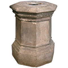 Elegant Octagonal Terracotta Pedestal, Table Base