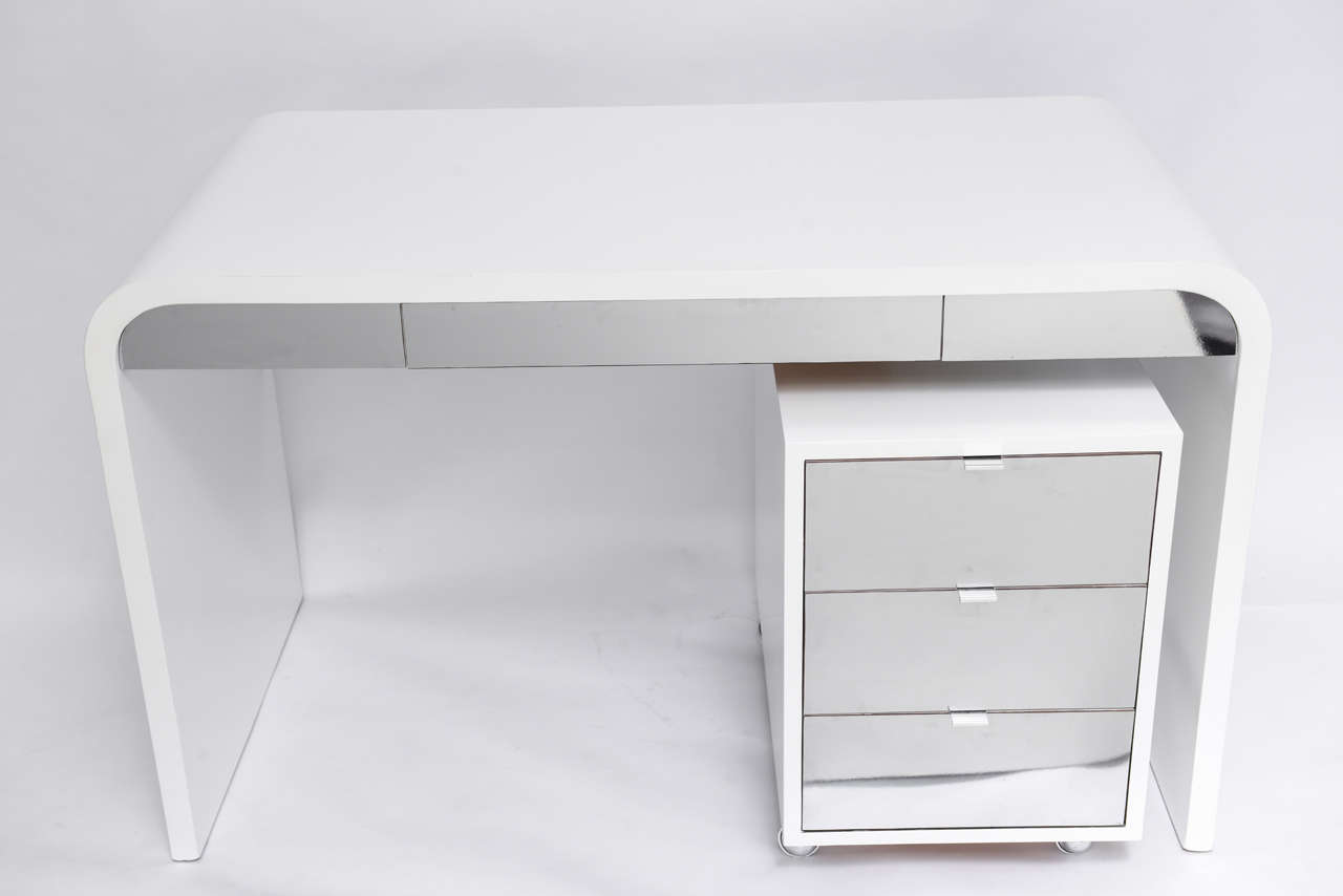 white formica desk