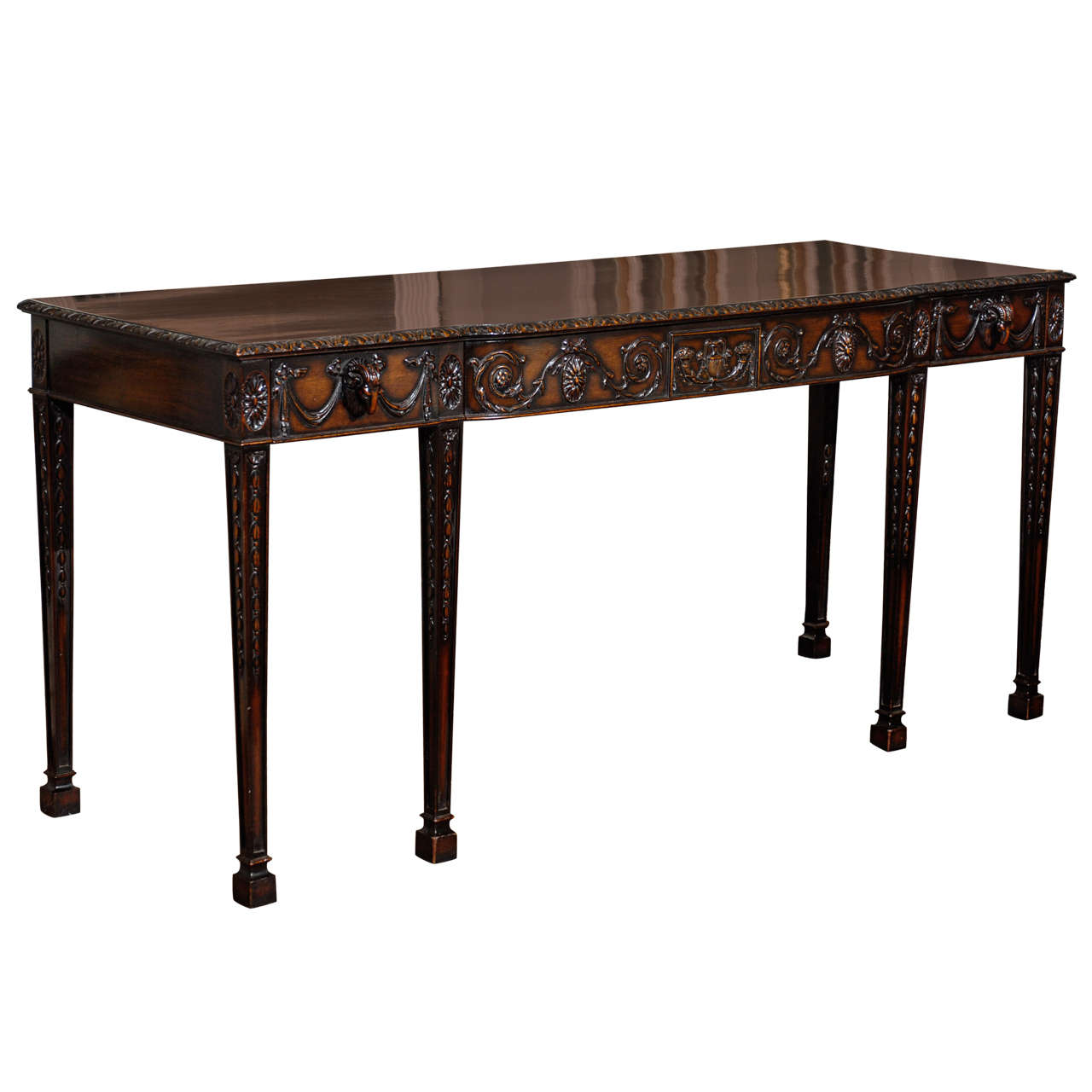 Adams Style Mahogany Console Table