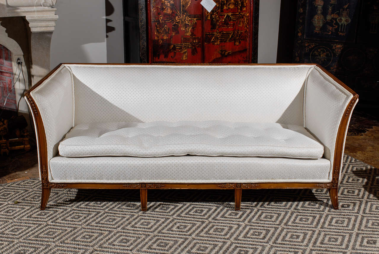 Italian Style Vintage Sofa In Walnut at 1stDibs