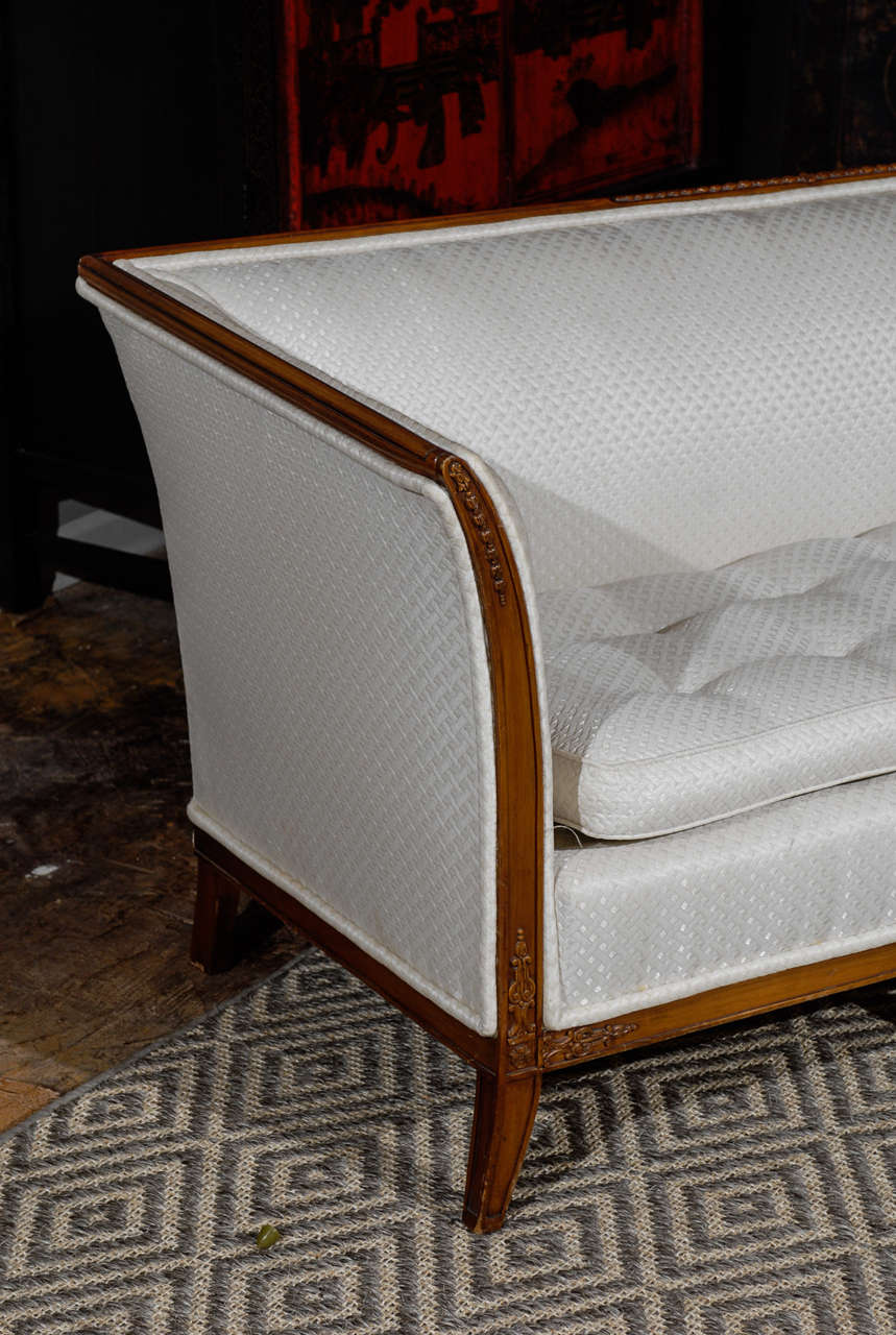 Italian Style Vintage Sofa In Walnut at 1stDibs