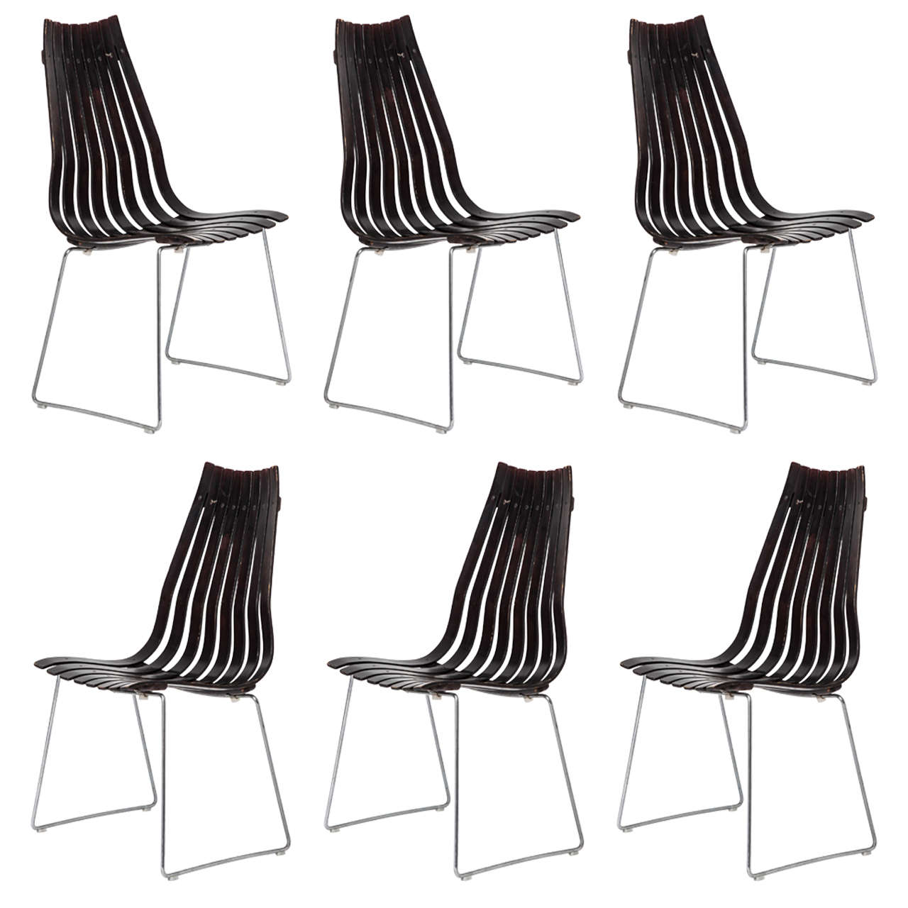 Set of Six Hans Brattrud Chairs For Sale