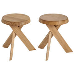 Pair of stools Pierre Chapo