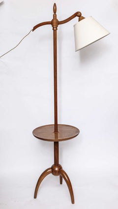 Floor Lamp Art Moderne wood with shelf 1940's
