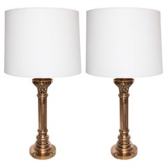 Antique  Table Lamps Pair Classical Modern bronze 1920's-