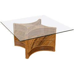 Elegant Vintage Bamboo Coffee Table 5