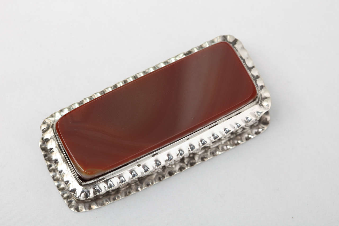 Victorian Sterling Silver and Scottish Agate Jewelry/Trinkets Box 1