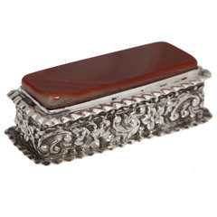 Victorian Sterling Silver and Scottish Agate Jewelry/Trinkets Box