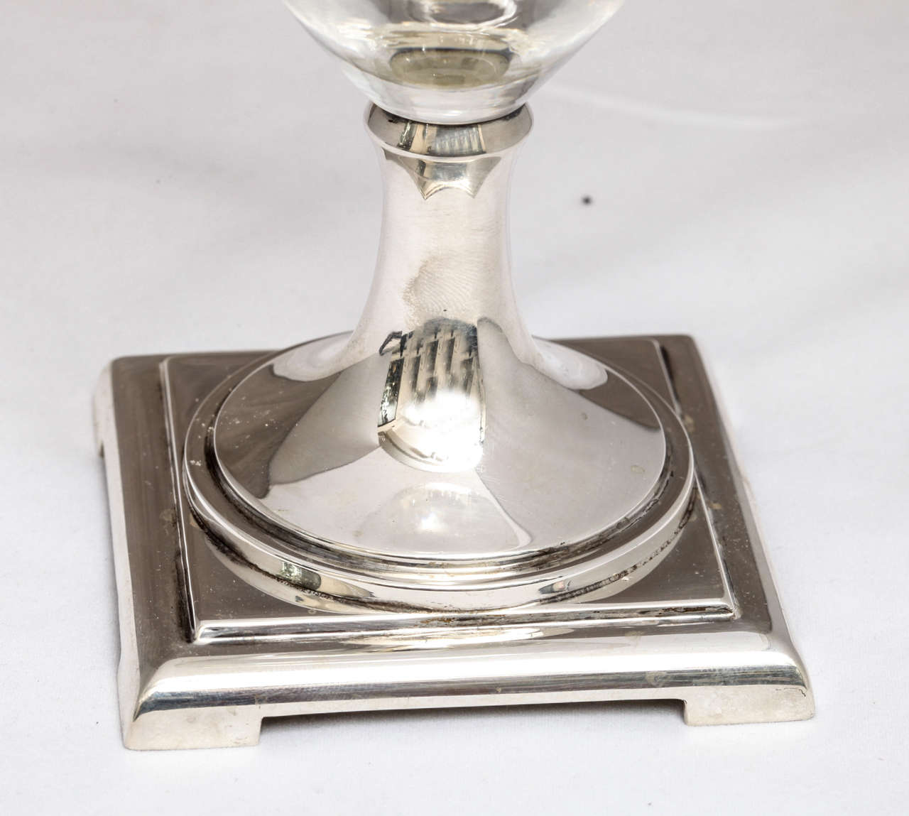 Sterling Silver-Mounted Hawkes Crystal Vase In Excellent Condition In New York, NY
