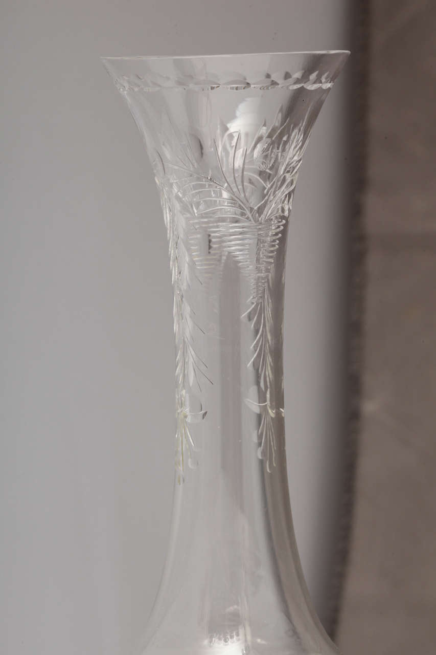 20th Century Sterling Silver-Mounted Hawkes Crystal Vase