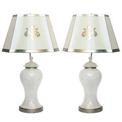 Pair of Rock Crystal Balustrade Shaped Covered Jars