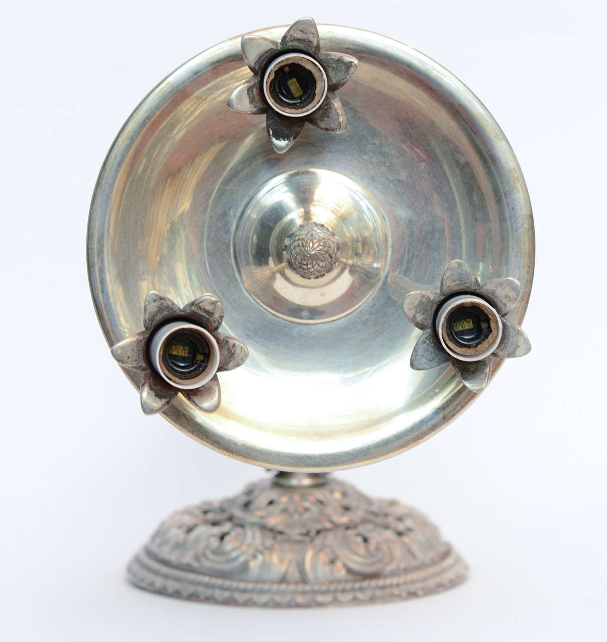 American Set of Four Renaissance Style Silvered Bronze Torch Sconces by E.F. Caldwell For Sale