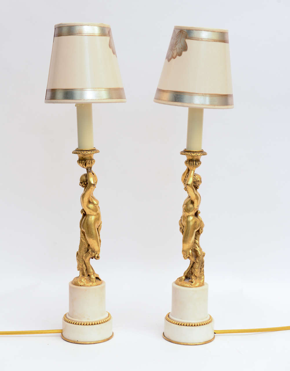 20th Century Pair of Gilt Bronze Lamps by E.F. Caldwell For Sale