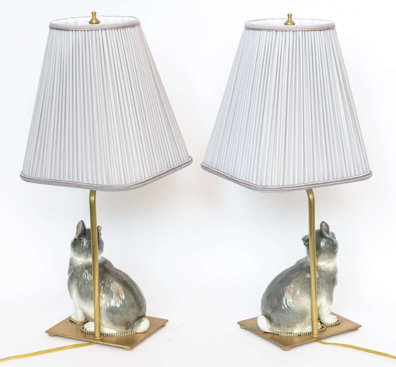 Pair of 19th Century Meissen Porcelain Rabbits For Sale at 1stDibs