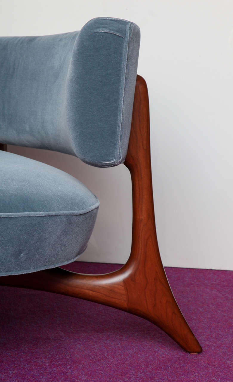 Mid-Century Modern Rare Curved Sofa by Vladimir Kagan