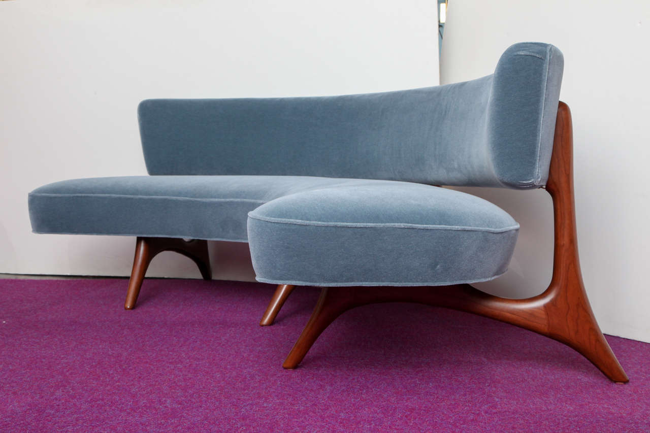 American Rare Curved Sofa by Vladimir Kagan