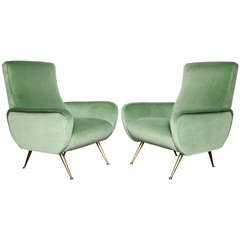 Great Pair of Modernist Lounge Chairs