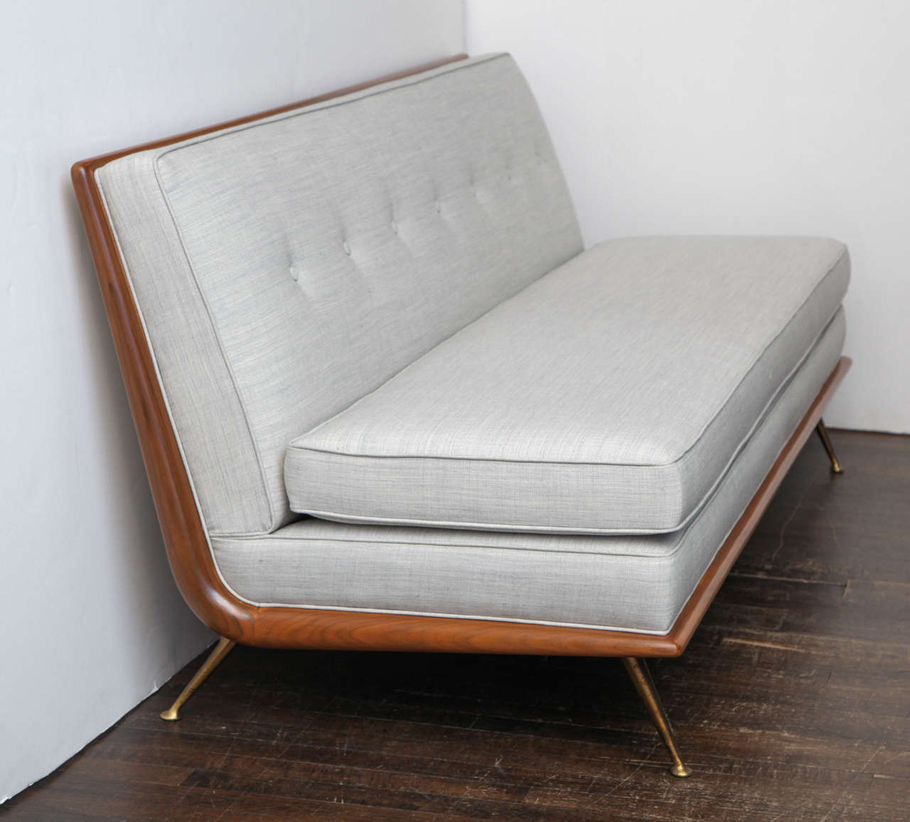 Rare Armless Sofa by T. H. Robsjohn-Gibbings In Excellent Condition In New York, NY